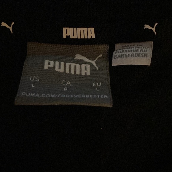 Puma Blue and Black Colorblocked Logo Athletic T-Shirt (sz L) - Picture 7 of 7
